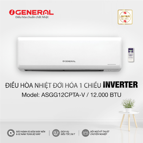 Máy lạnh điều hòa GENERAL Model ASGG12CPTA-V một chiều inverter 12.000BTU