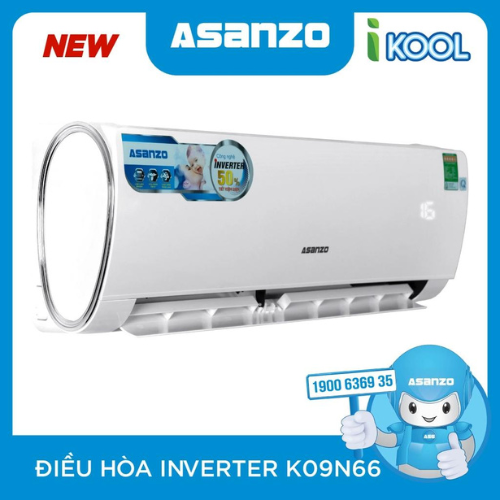 MÁY LẠNH ĐIỀU HÒA KHÔNG KHÍ INVERTER ASANZO 1HP MODEL K09N66