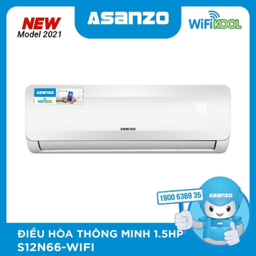 MÁY LẠNH ĐIỀU HÒA THÔNG MINH MONO ASANZO 1.5HP MODEL S12N66-WIFI